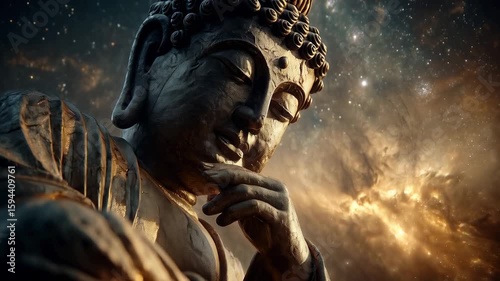 Serene Buddha in Cosmic Light