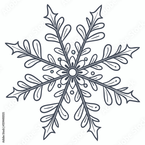 Lacy daisy snowflake in pastel blue and silver, intricate for charming winter art.