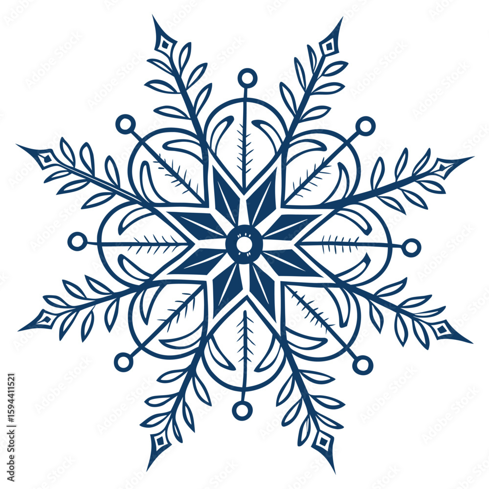 Elegant clean mandala snowflake isolated on a clean background, for crisp winter graphics. Elegant clean mandala snowflake isolated on a clean background, for crisp winter graphics.
