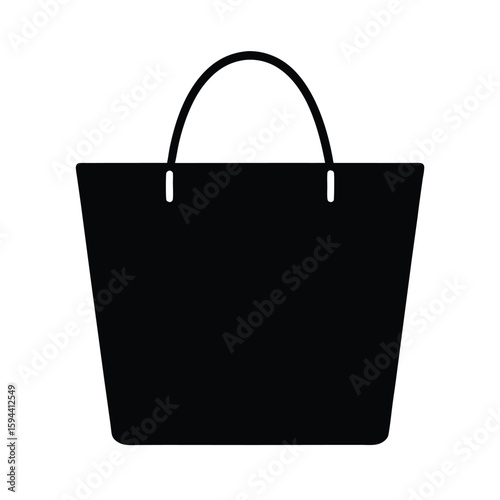 Shopping bag with handles silhouette minimal retail or shopping icon on white background