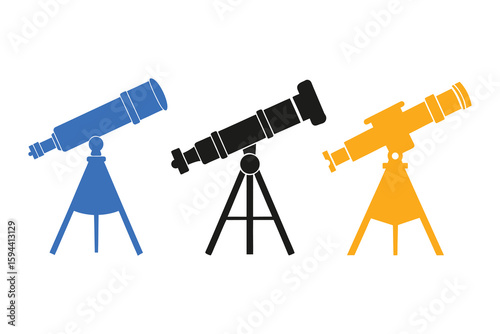 Telescope Silhouette Vector – Astronomy and Space Exploration Icon