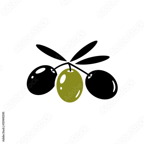 Olives graphic, green and black olives, food illustration, pizza festival, pizzafest concept