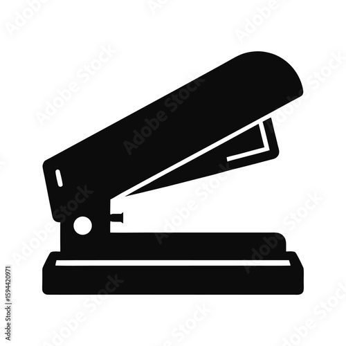 Silhouette of stapler with open top on white background office supplies minimal design