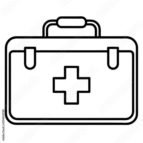 Healthcare Emergency Kit Outline Vector Design
