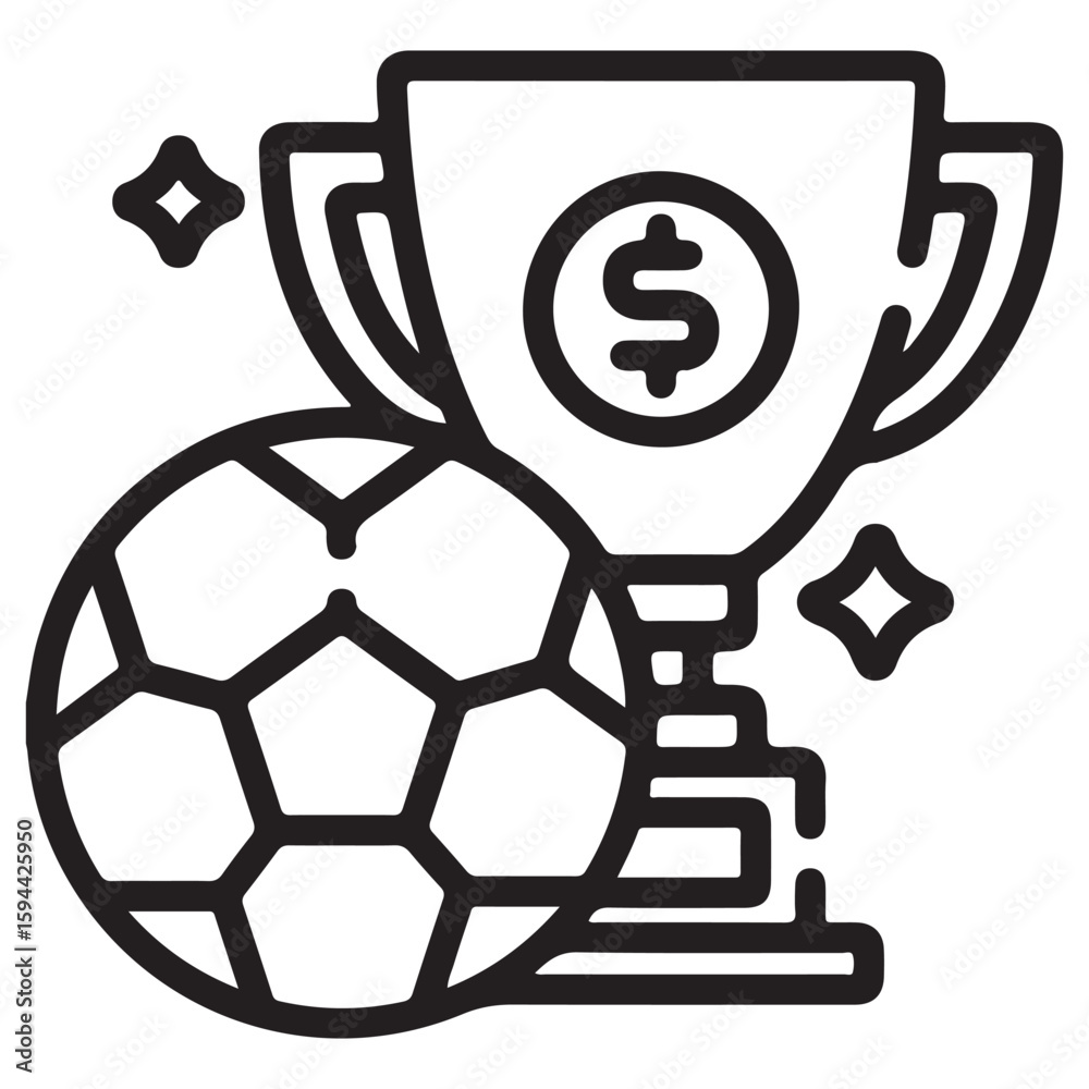 Obraz premium Championship Trophy Icon - Gold Cup with Laurel Wreath - White BG EPS 10