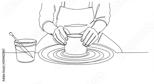 pottery making line art clip art preview