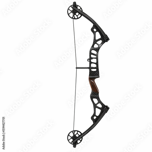 Sleek Carbon Fiber Compound Bow Detailed Design.