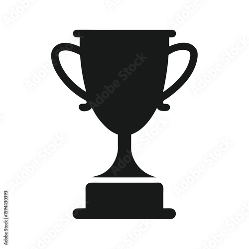 Silhouette of trophy cup simple on white background award recognition achievement symbol