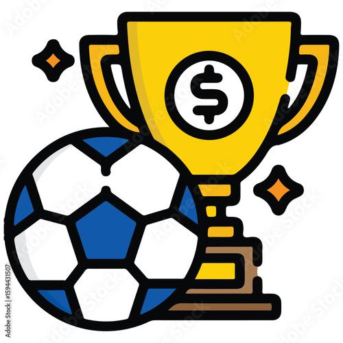 Corporate Trophy Icon - Business Excellence Award - EPS 10