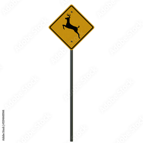 Wallpaper Mural Road sign deer ahead Torontodigital.ca