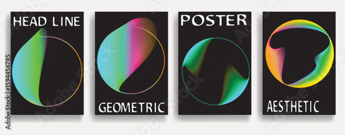 Modern posters . Vector design composition with colorful various geometric shapes . Abstract contemporary art . Vector art ideal for media, ads, covers, brochures, banners. 