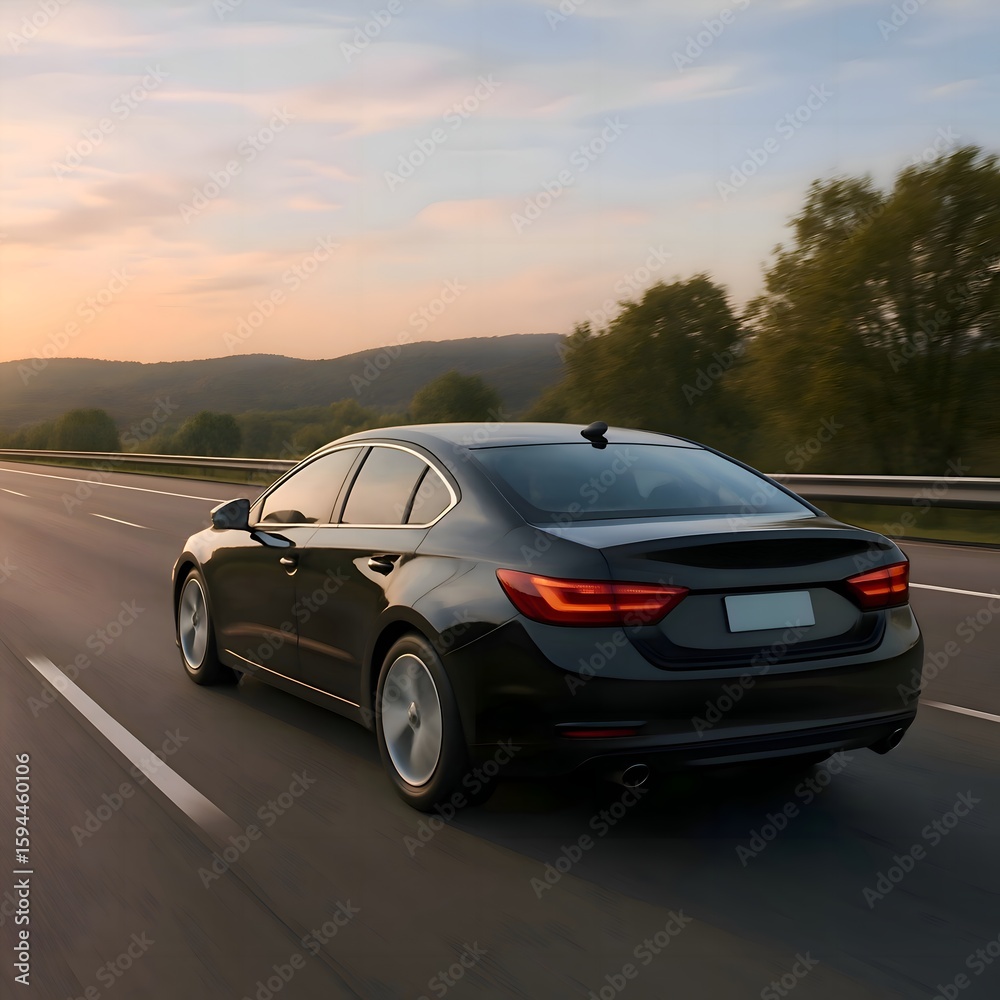 Obraz premium Black Car is running on road 