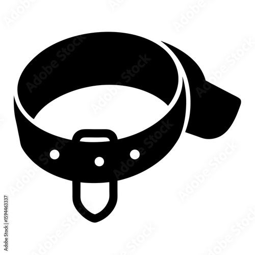 Simple silhouette of a dog collar with buckle