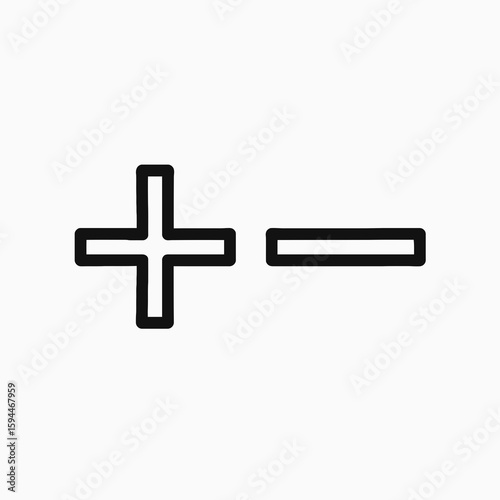 Plus and Minus Symbols Icon Set