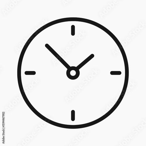 Clock Icon in Clean Outline Style
