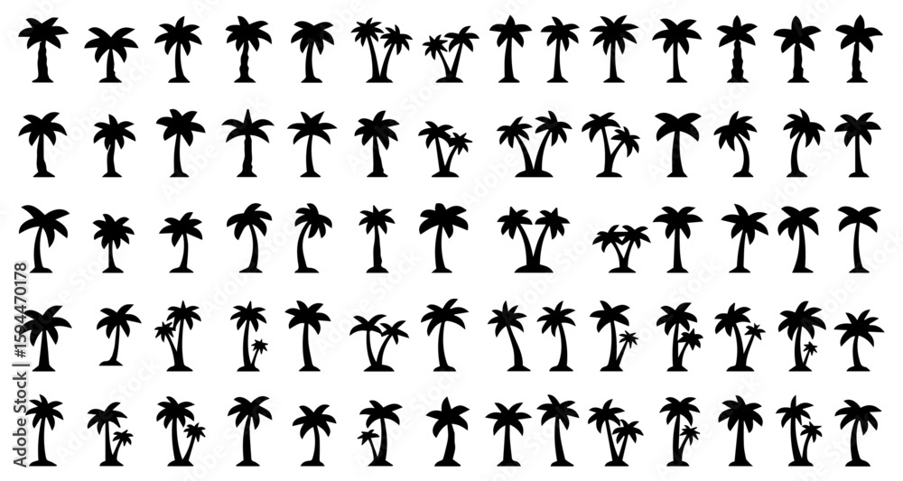 Naklejka premium palm tree silhouettes for tropical themes