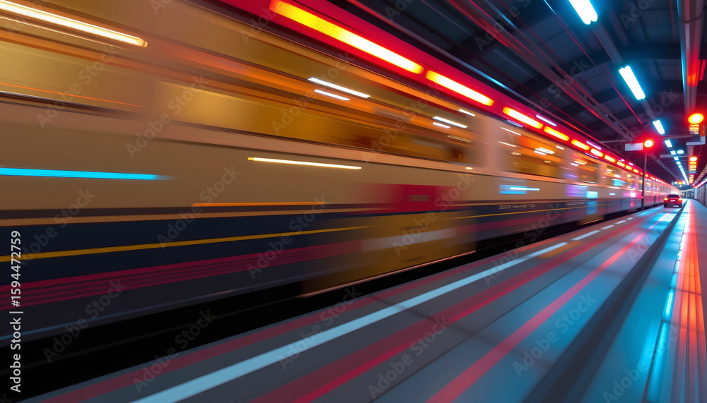 Fototapeta premium Vibrant Motion Blur Background with Neon Glow
