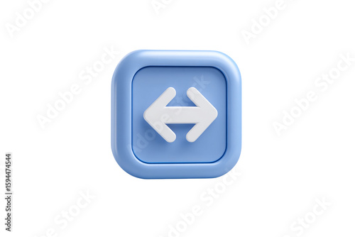Free Download Blue square button with horizontal arrows isolated on transparent background - GFXLoad