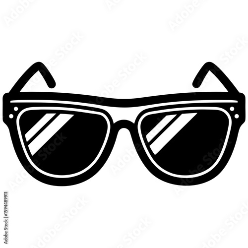 UV Sunglasses Icon Vector – Generative AI and Linocut Silhouette Design