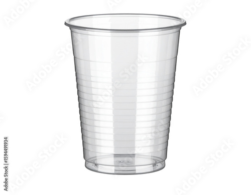 Wallpaper Mural  Transparent Plastic Drinking Cup with Ribbed Texture, isolated on transparent background PNG Torontodigital.ca