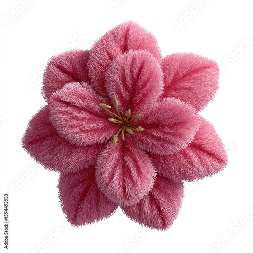 Fluffy pink flower isolated on white background