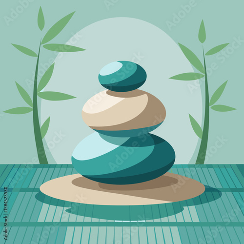zen stones in water