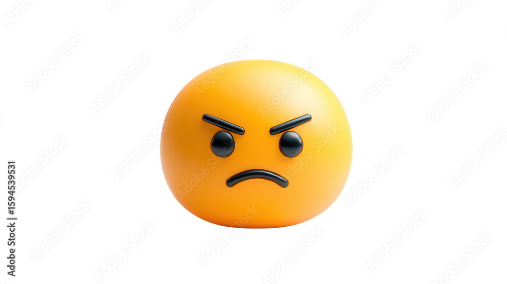Fototapeta premium 3d angry face emoji