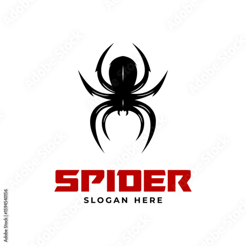 black spider silhouette logo design