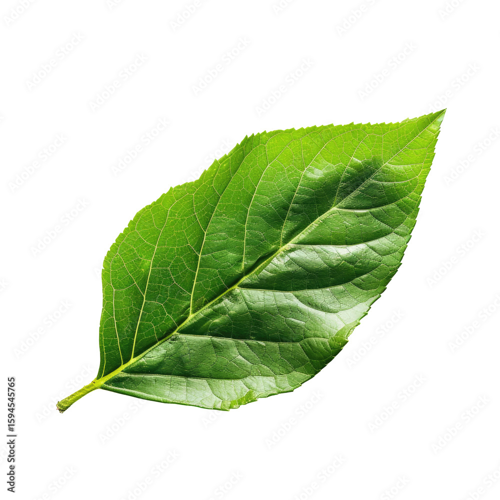 Obraz premium Close-up of a vibrant green leaf