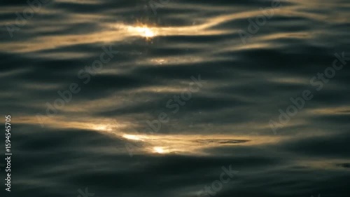 Water ripples at sunset, static shot