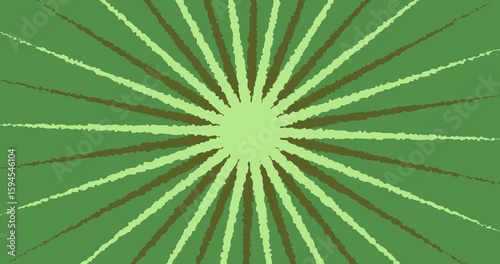 Abstract Radial Rays in Green Tones
