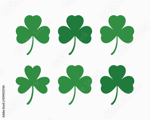 Green leaves vector icons collection, vibrant, minimalist design. Perfect for eco friendly branding, web design, presentations. Various leaf shapes representing different plant species
