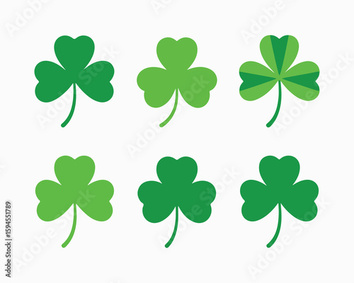 Green leaves vector icons collection, vibrant, minimalist design. Perfect for eco friendly branding, web design, presentations. Various leaf shapes representing different plant species