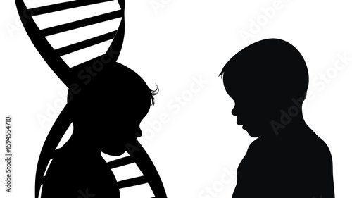 Genetic Inheritance Human Connection The Silhouette of Generations Reflecting Upon Our Shared Humanity and Heritage Within the Code of Life