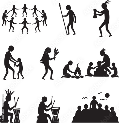 black icon set character pack