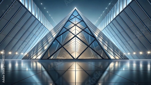 a futuristic, architectural design with a focus on the play of light and shadow on the surface of the structure.