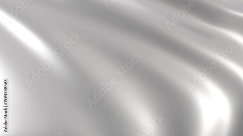 Silver white 3D abstract graphics background animation, bright moving waves, shiny silk waves, 4K video animation.