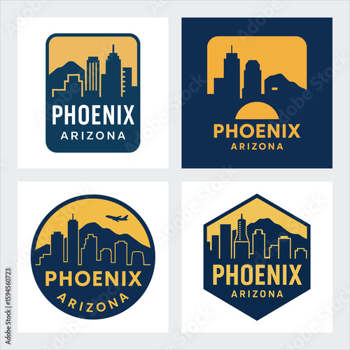 Phoenix Arizona Skyline with Iconic Buildings