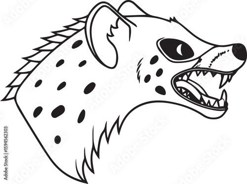 vector illustration of a violent hyena
