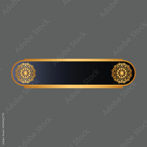Thailand retro frame pattern exotic borders golden elegant text box banner clipart