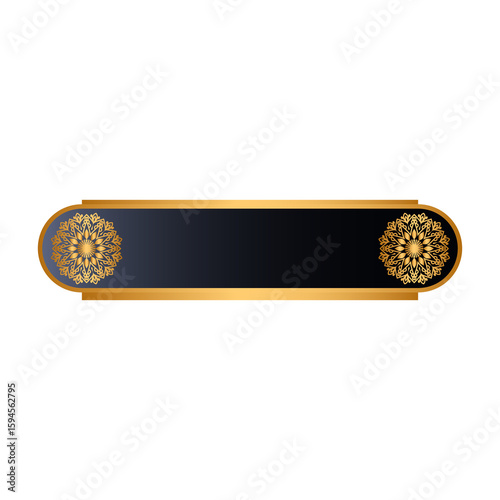 luxury Black arabic islamic text box title frame border 