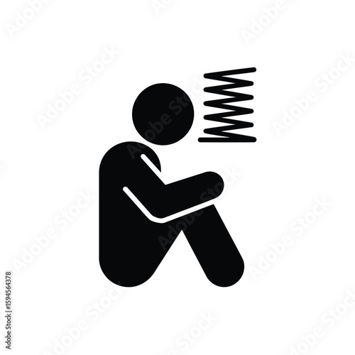 Frustrated or Stressed Person with Spring Above Head Icon