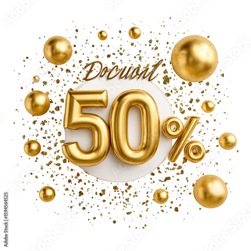 Gold 50% off sale graphic