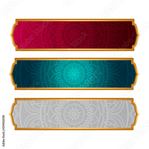 Thailand Retro Frame Pattern Exotic Borders Golden Elegant Text Box Vector	