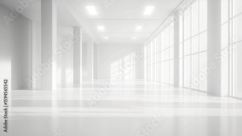 Wallpaper Mural Minimalist Modern Empty White Office Space with Sunlight Streaming Through Windows Torontodigital.ca
