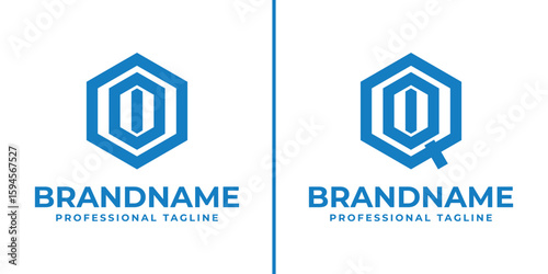 Letters OOI and QOI Hexagon Logo, for OOI OIO IOO QOI QIO OIQ OQI IOQ IQO initials