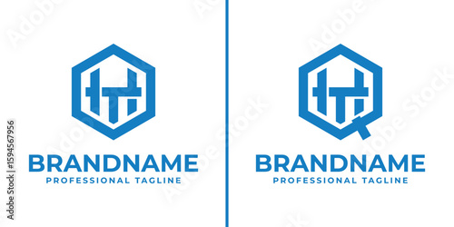 Letters OHT and QHT Hexagon Logo, for OHT, OTH, HTO, HOT, THO, TOH, QHT, QTH, HTQ, HQI, THQ, TQH initials