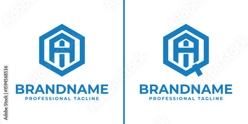 Letters OAI and QAI Hexagon Logo, for OAI, OIA, AIO, AOI, IAO, IOA, QAI, QIA, AIQ, AQI, IAQ, IQA initials