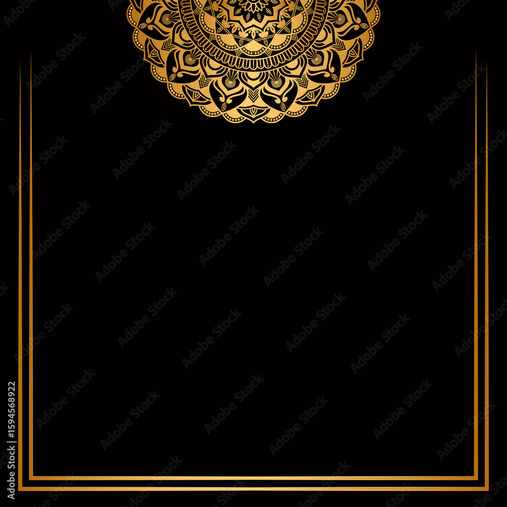 Fototapeta premium Ethereal Mandala In Golden Tones Background