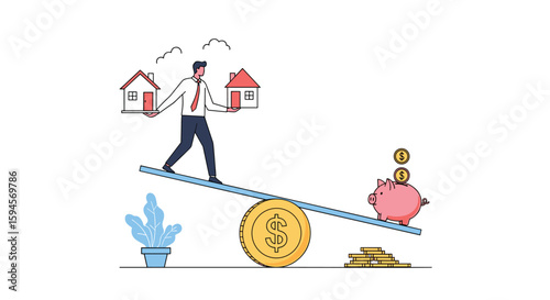 Balancing homeownership and financial security on a seesaw of economic decisions